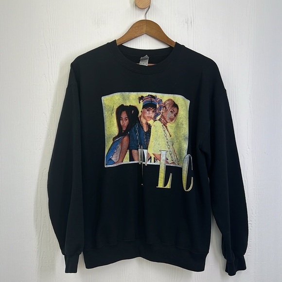 Gildan - TLC Band Group Graphic Black Long Sleeve Sweatshirt Size Medium - Picture 6 of 9